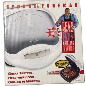George Foreman Lean Mean Fat Reducing Grilling Machine Champ Size Edition White